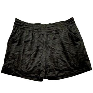 bcg Size L Black Elastic Waist Lined Perforated 100% Polyester Shorts w/Pockets